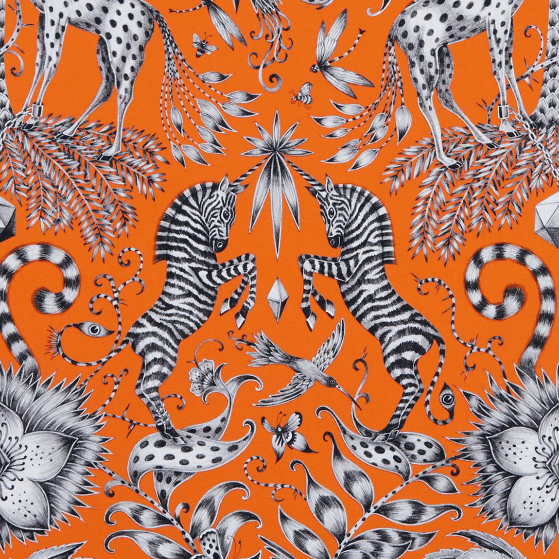 Kruger Cotton Satin Fabric - Orange - Emma J Shipley