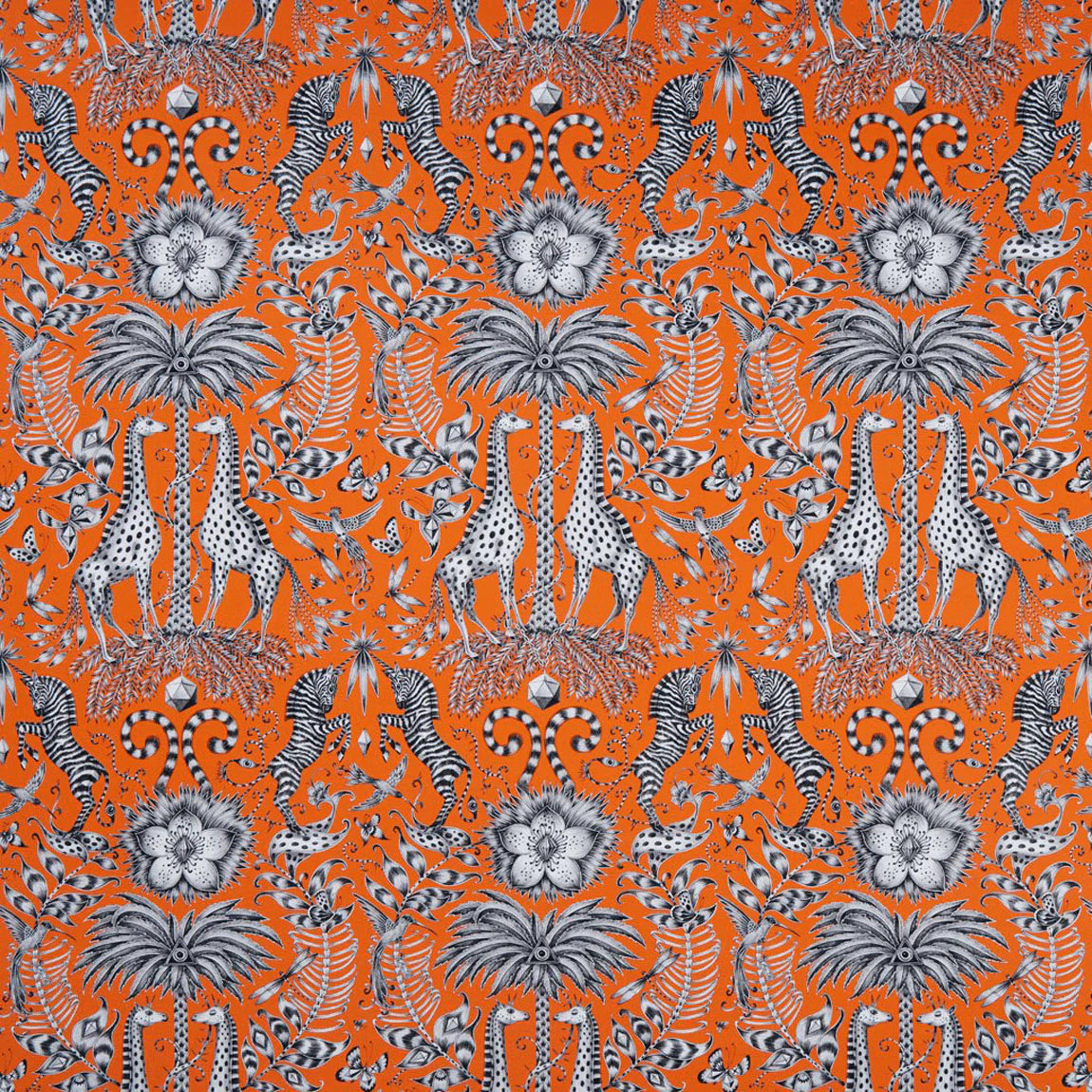 Kruger Cotton Satin Fabric - Orange - Emma J Shipley