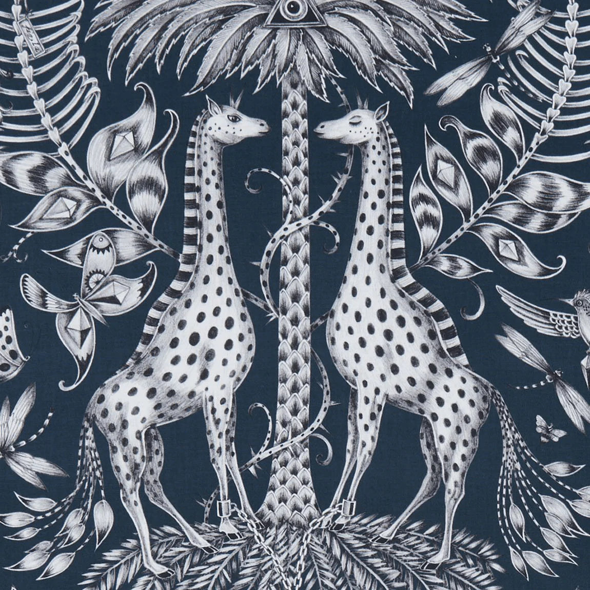 Kruger Cotton Satin Fabric - Blue - Emma J Shipley