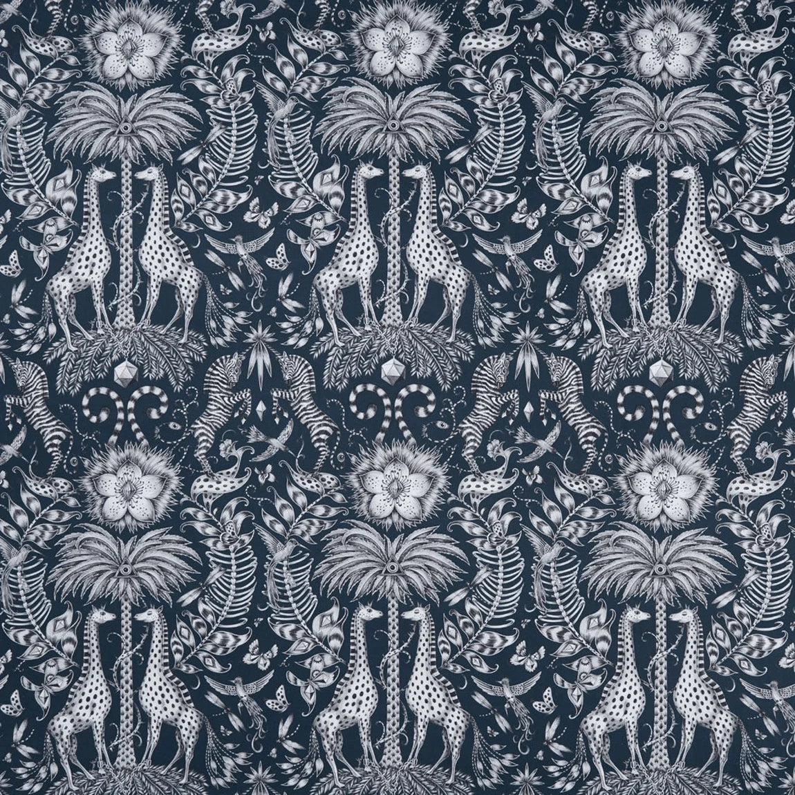 Kruger Cotton Satin Fabric - Blue - Emma J Shipley