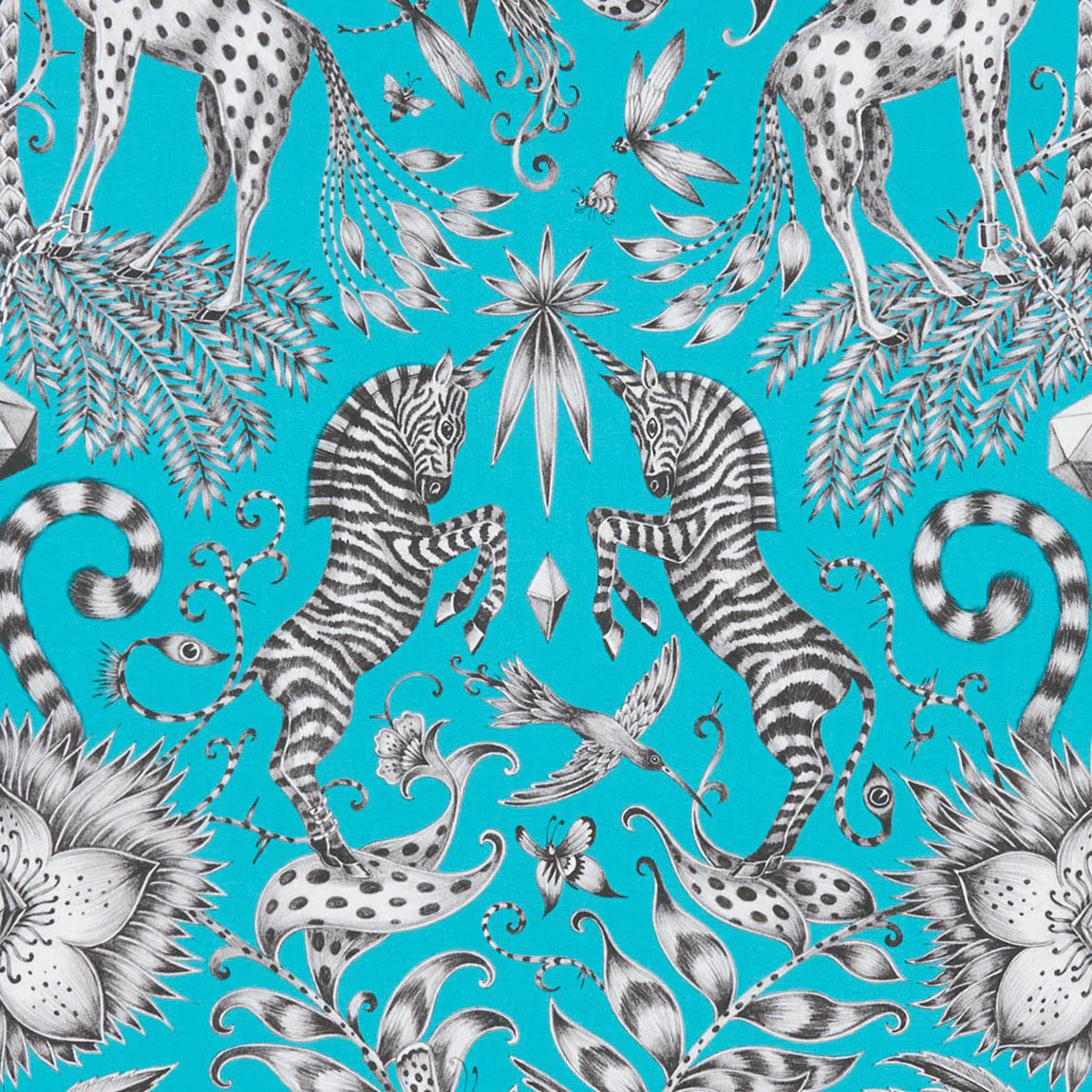 Kruger Cotton Satin Fabric - Teal - Emma J Shipley