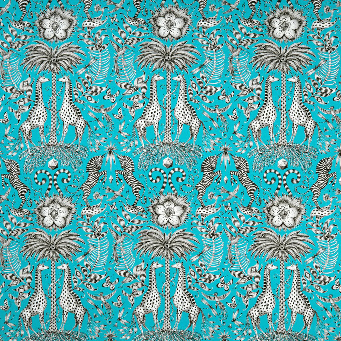 Kruger Cotton Satin Fabric - Teal - Emma J Shipley