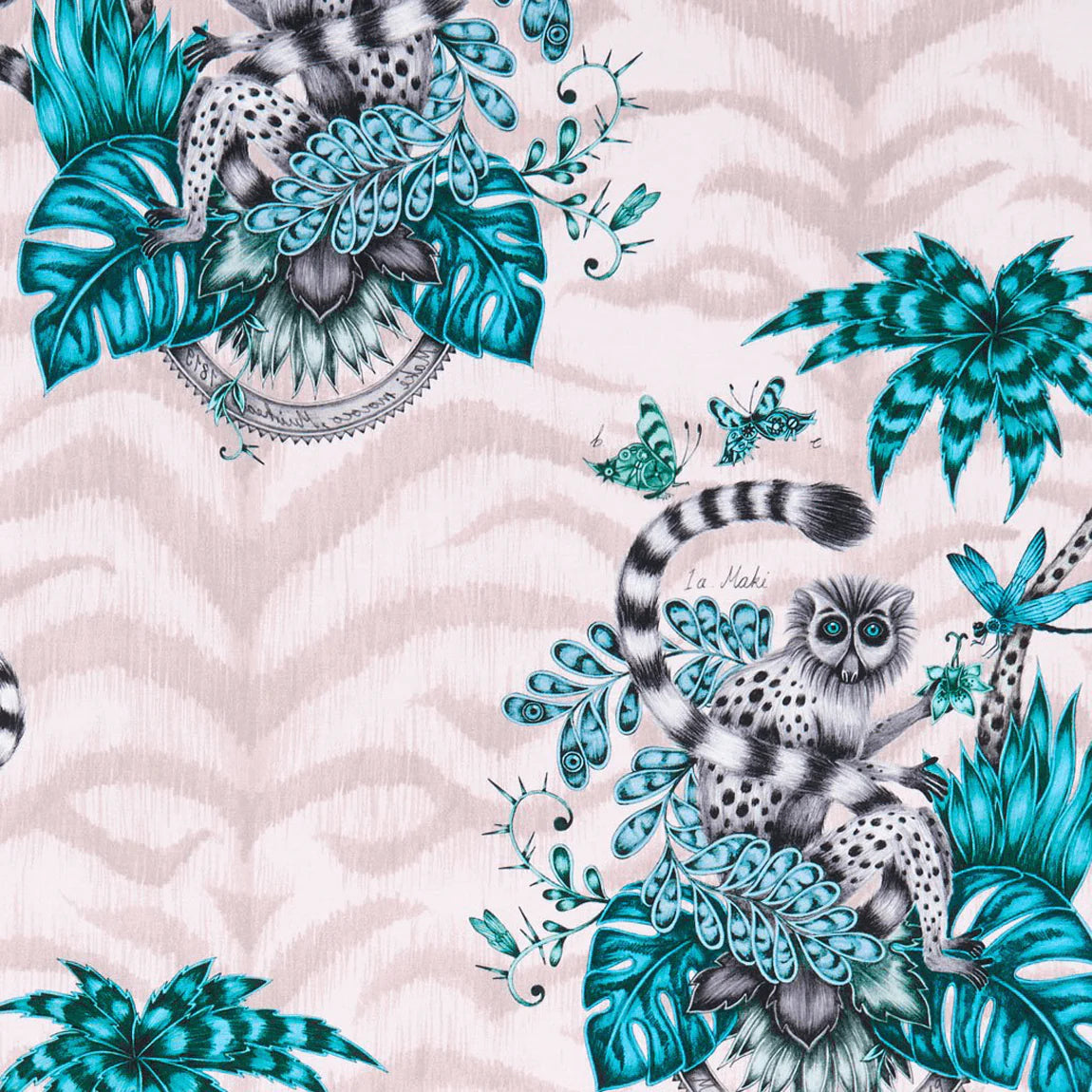 Lemur Cotton Satin Fabric - Pink - Emma J Shipley