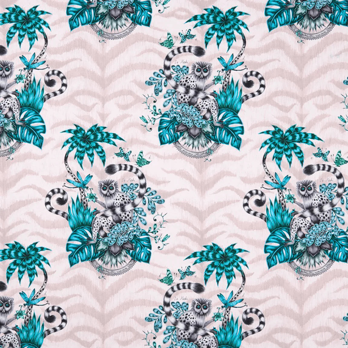 Lemur Cotton Satin Fabric - Pink - Emma J Shipley