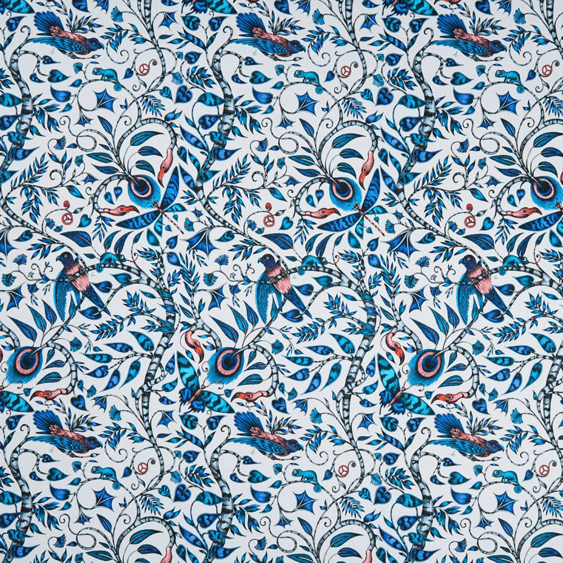 Rousseau Cotton Satin Fabric - Blue - Emma J Shipley