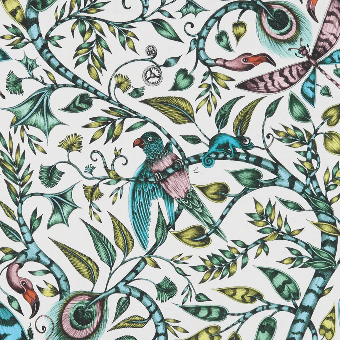 Rousseau Cotton Satin Fabric - Green - Emma J Shipley