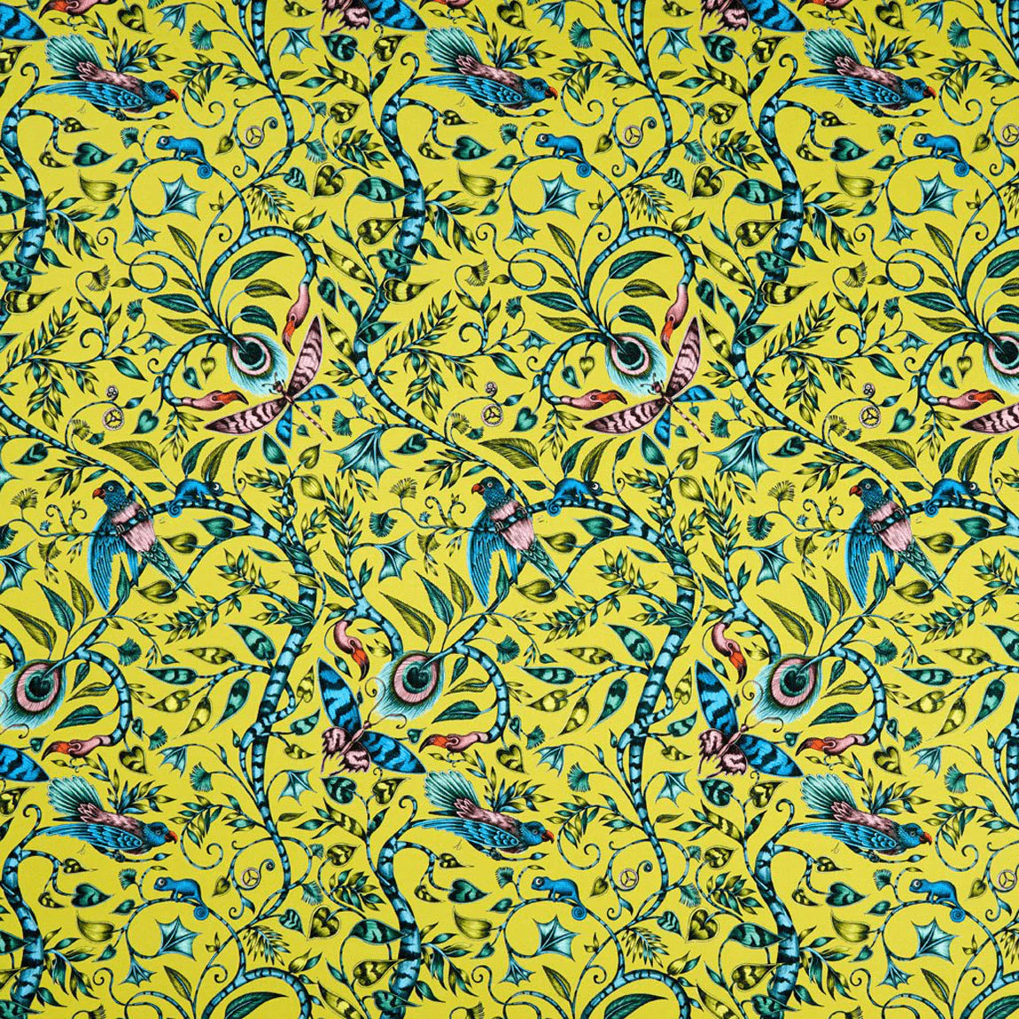 Rousseau Cotton Satin Fabric - Yellow - Emma J Shipley