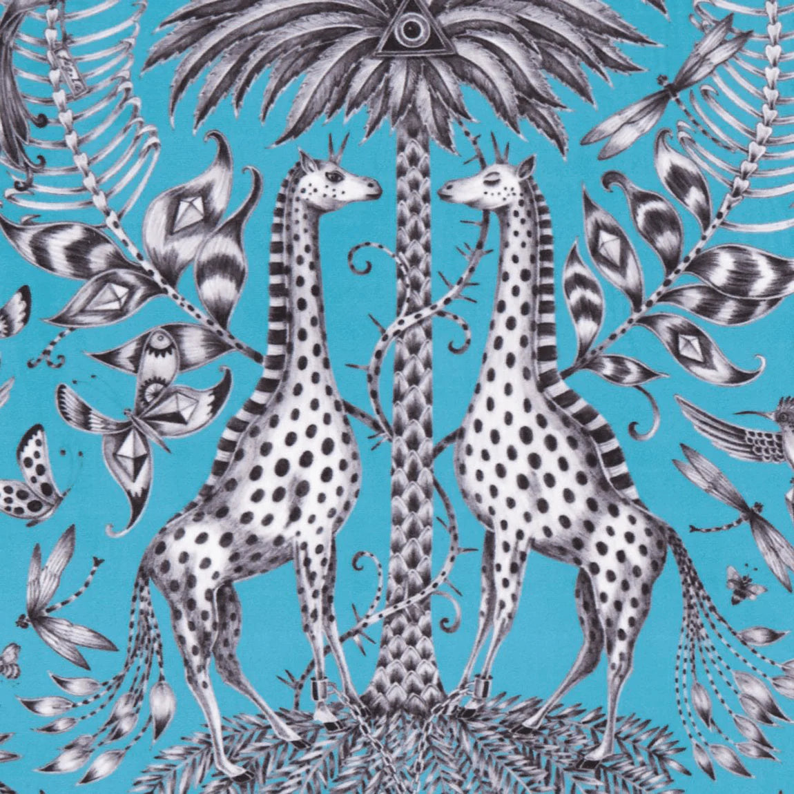 Kruger Velvet Fabric - Teal - Emma J Shipley