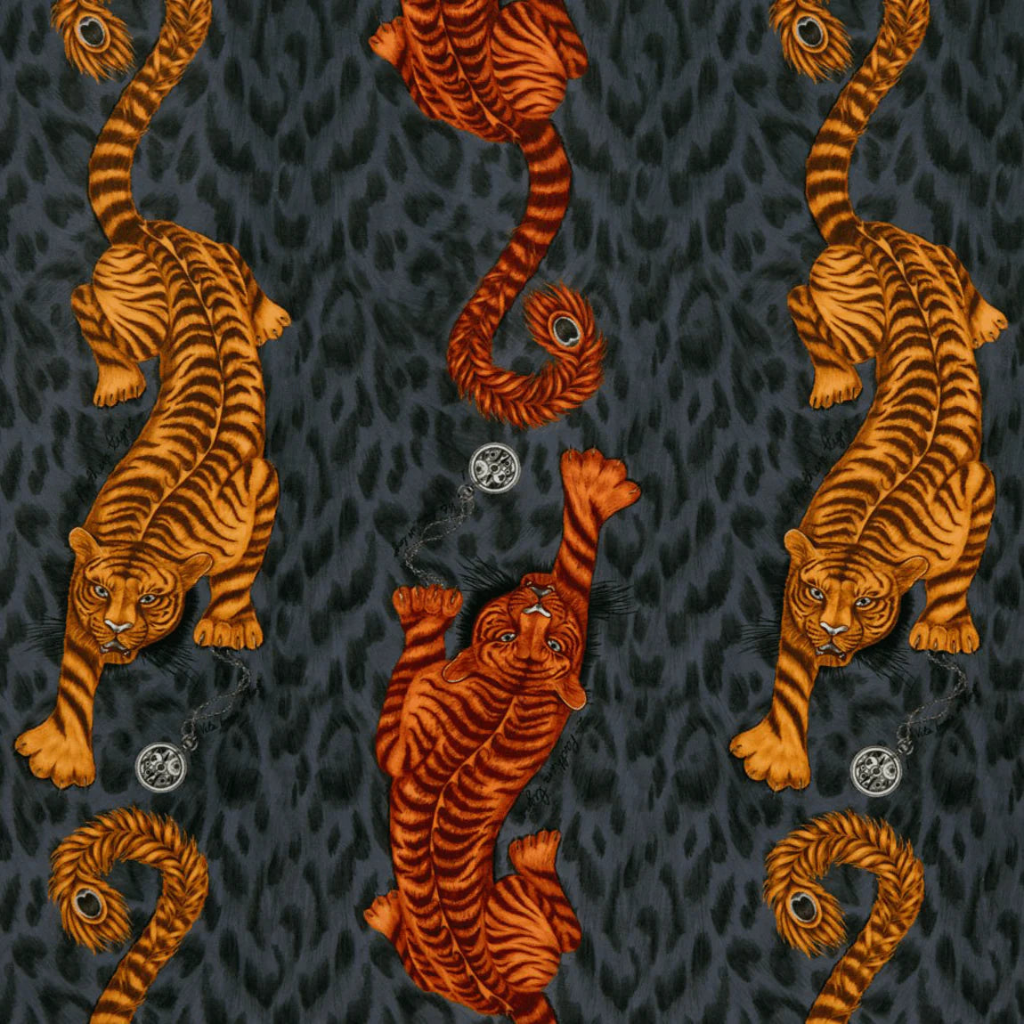 Tigris Velvet Fabric - Black - Emma J Shipley