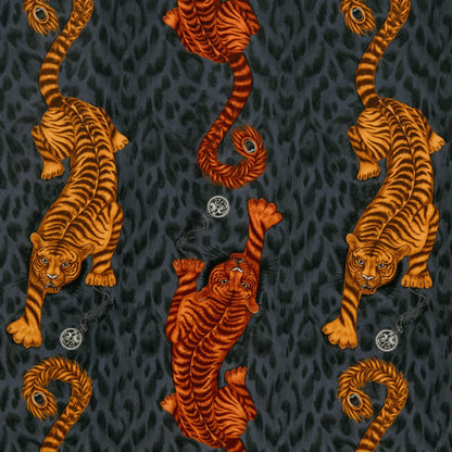 Tigris Velvet Fabric - Black - Emma J Shipley
