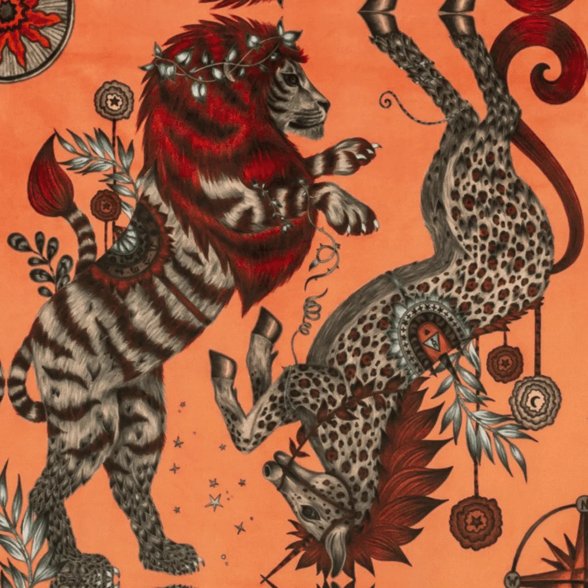 Caspian Velvet Fabric - Orange - Emma J Shipley