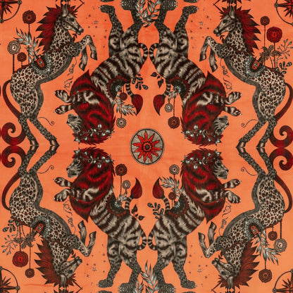 Caspian Velvet Fabric - Orange - Emma J Shipley