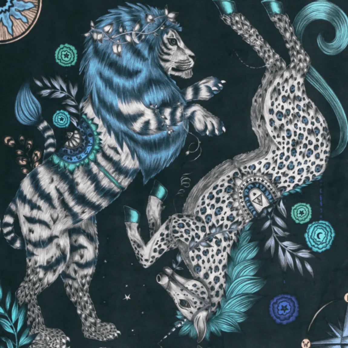 Caspian Velvet Fabric - Teal - Emma J Shipley