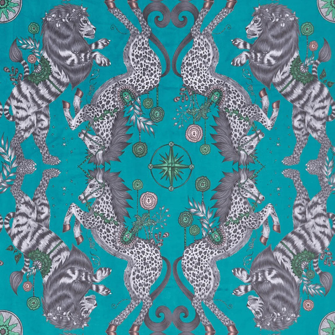 Caspian Velvet Fabric - Blue - Emma J Shipley