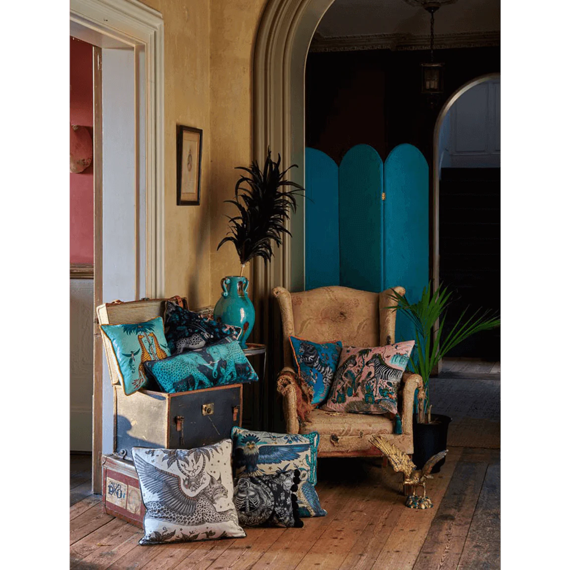 Caspian Velvet Fabric - Blue - Emma J Shipley