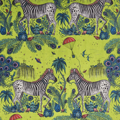 Lost World Velvet Fabric - Green - Emma J Shipley