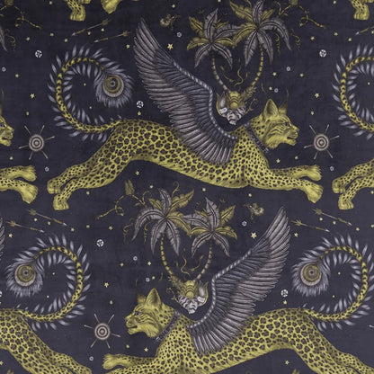 Lynx Velvet Fabric - Black - Emma J Shipley