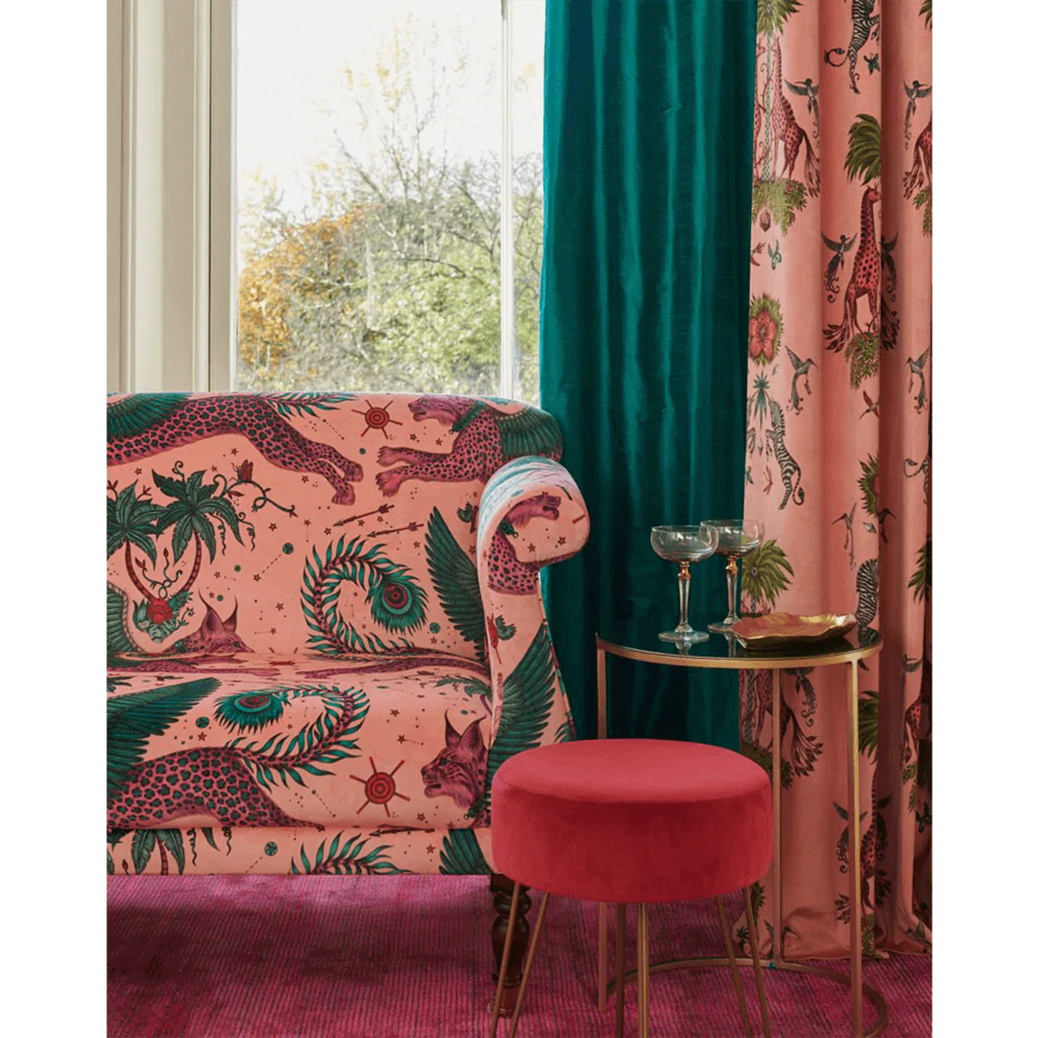 Lynx Velvet Fabric - Pink - Emma J Shipley