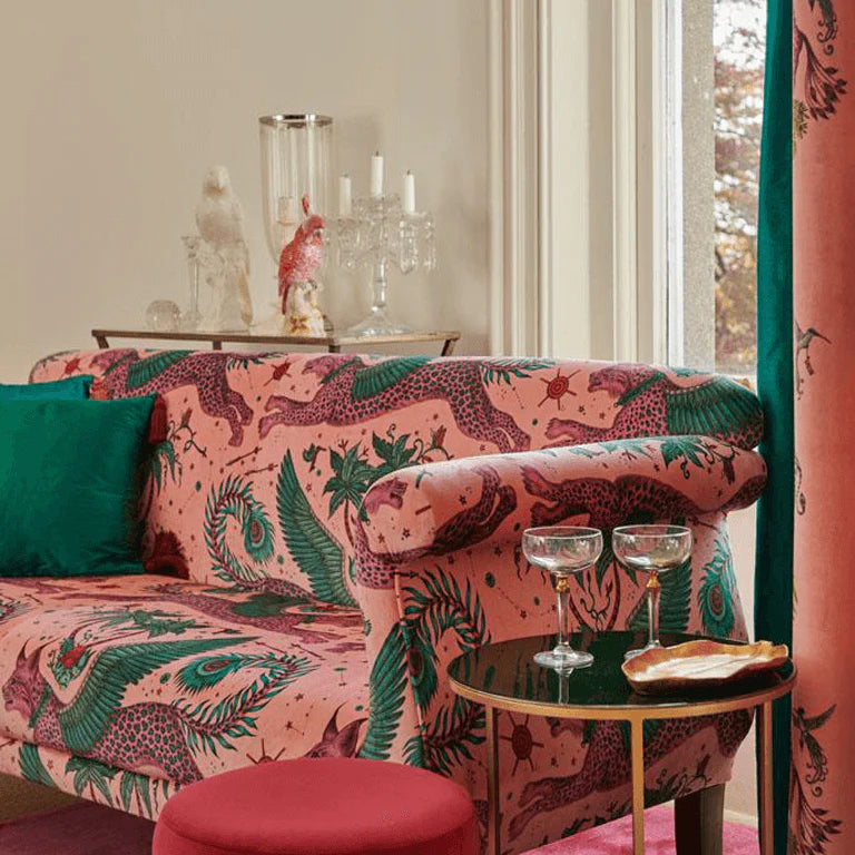 Lynx Velvet Fabric - Pink - Emma J Shipley