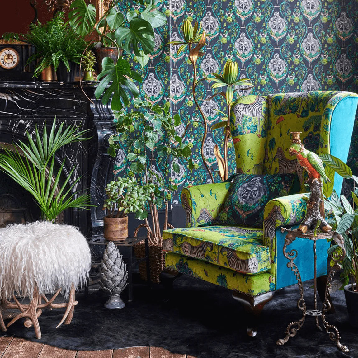 Silverback Velvet Fabric - Green - Emma J Shipley