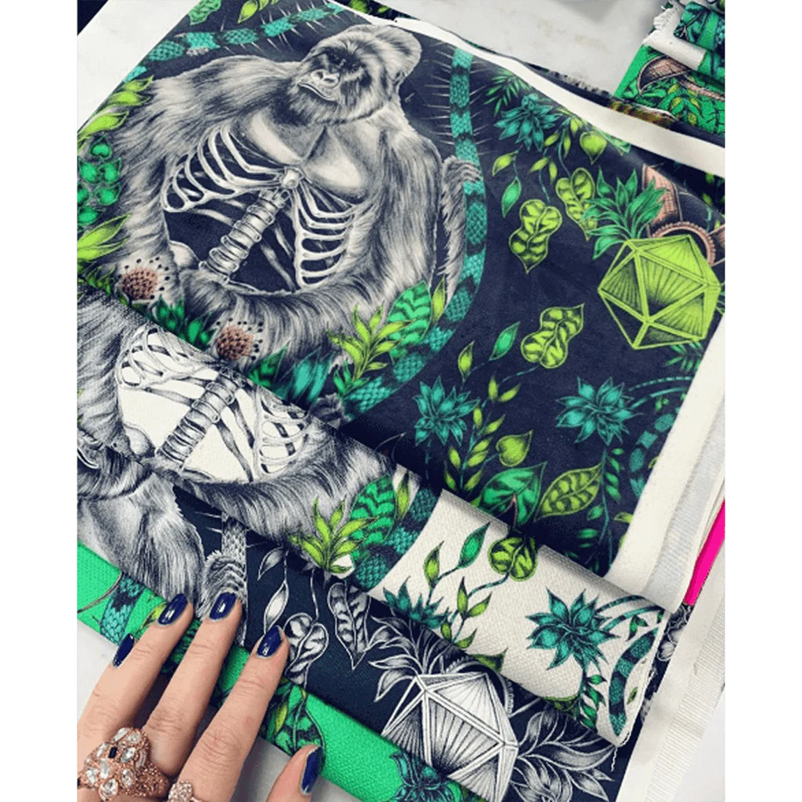 Silverback Velvet Fabric - Green - Emma J Shipley