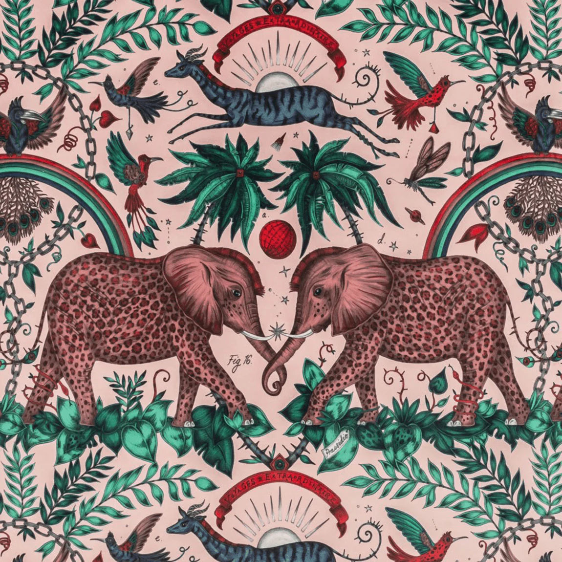 Zambezi Velvet Fabric - Pink - Emma J Shipley