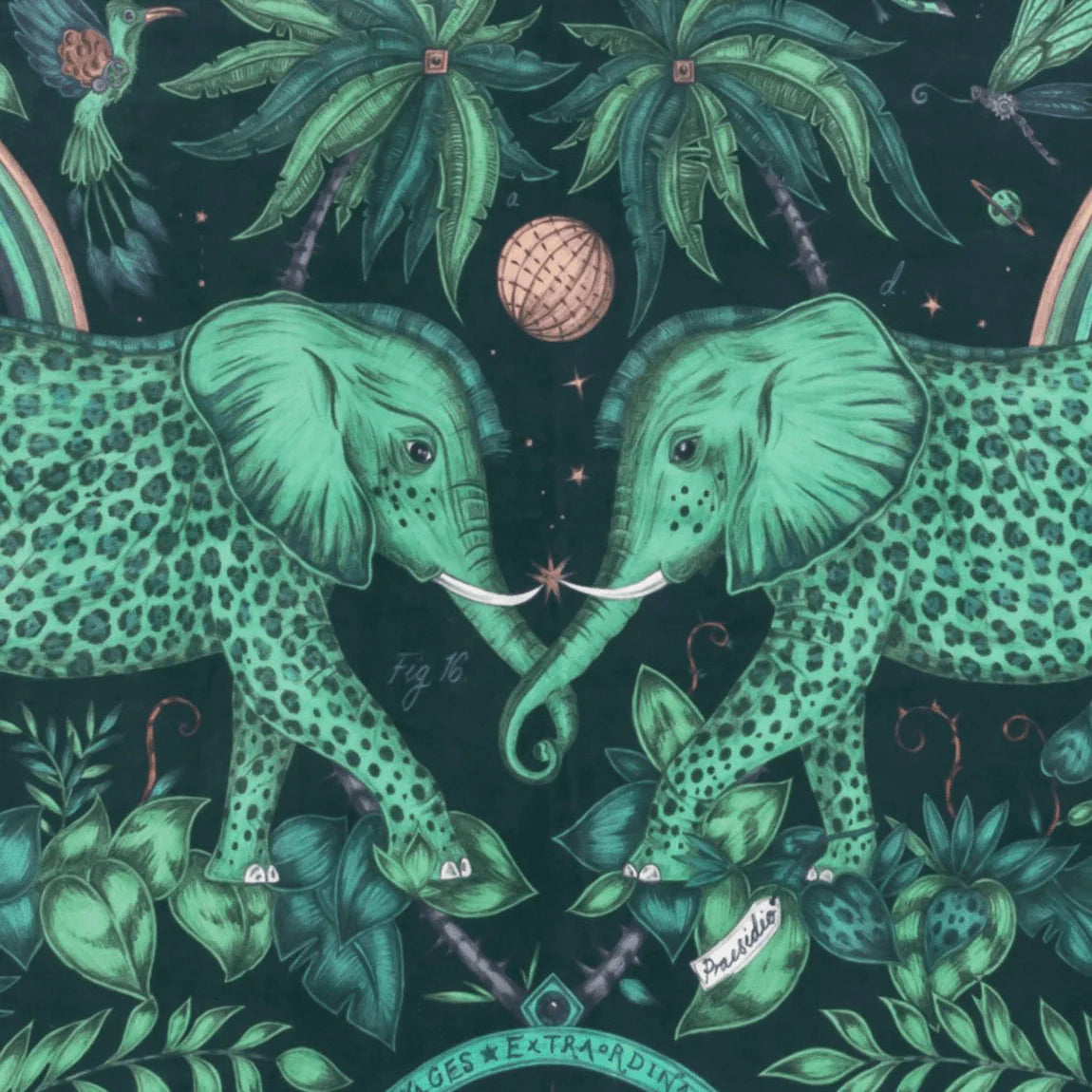 Zambezi Velvet Fabric - Green - Emma J Shipley