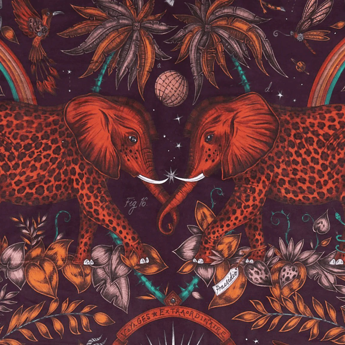 Zambezi Velvet Fabric - Orange - Emma J Shipley
