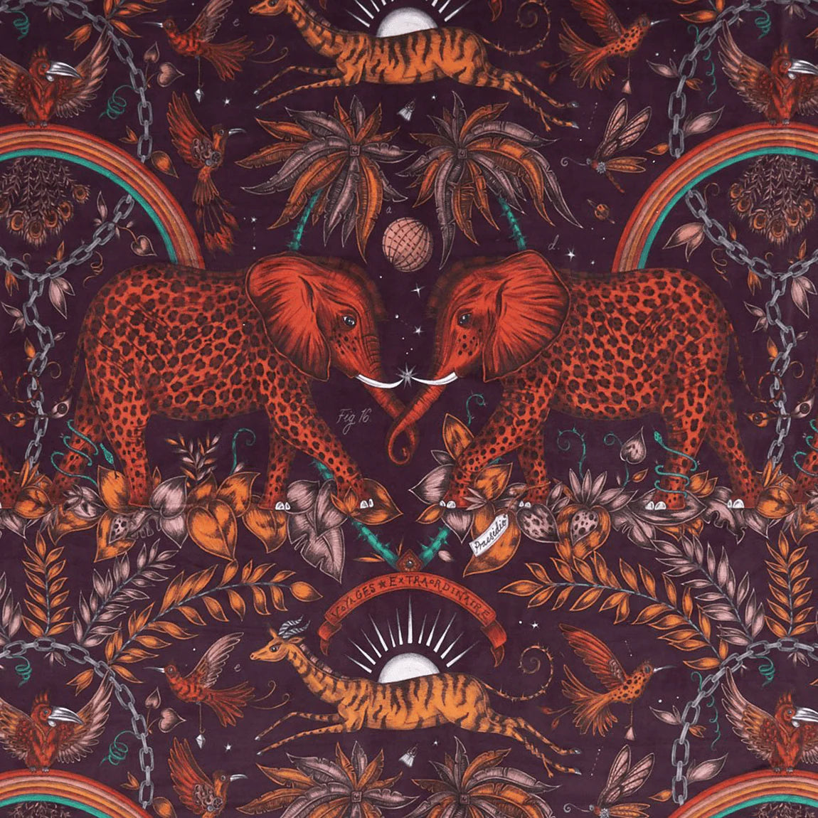 Zambezi Velvet Fabric - Orange - Emma J Shipley