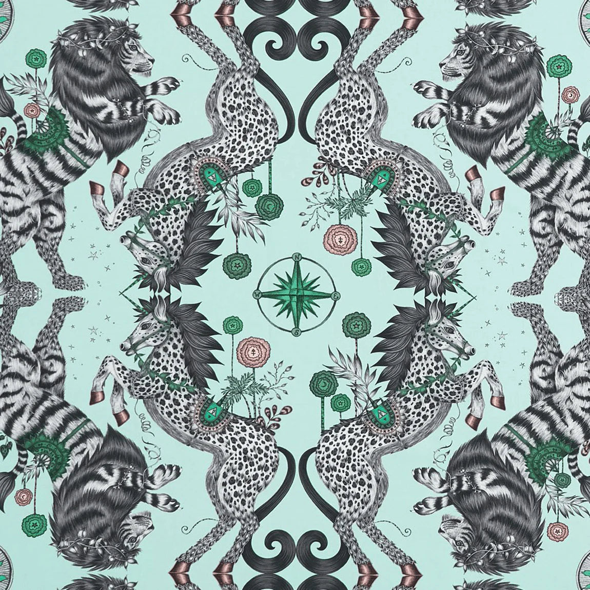 Caspian Cotton Satin Fabric - Teal - Emma J Shipley