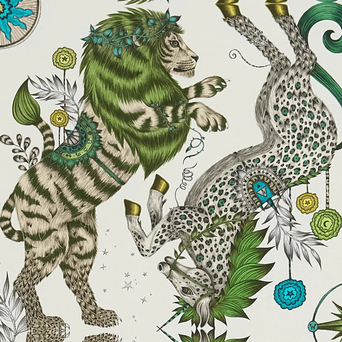 Caspian Cotton Satin Fabric - Green - Emma J Shipley