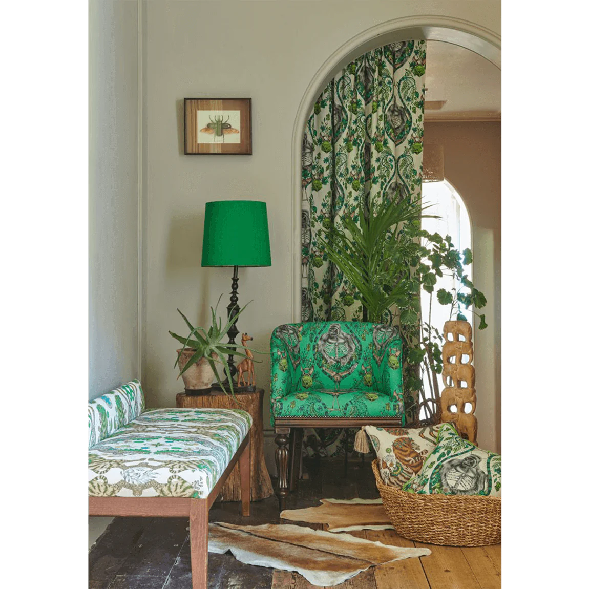 Caspian Cotton Satin Fabric - Green - Emma J Shipley