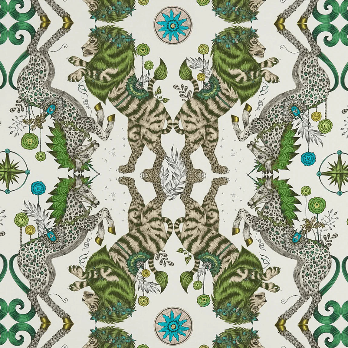 Caspian Cotton Satin Fabric - Green - Emma J Shipley