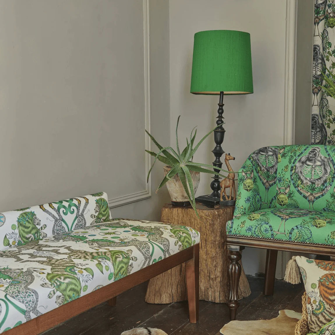 Caspian Cotton Satin Fabric - Green - Emma J Shipley