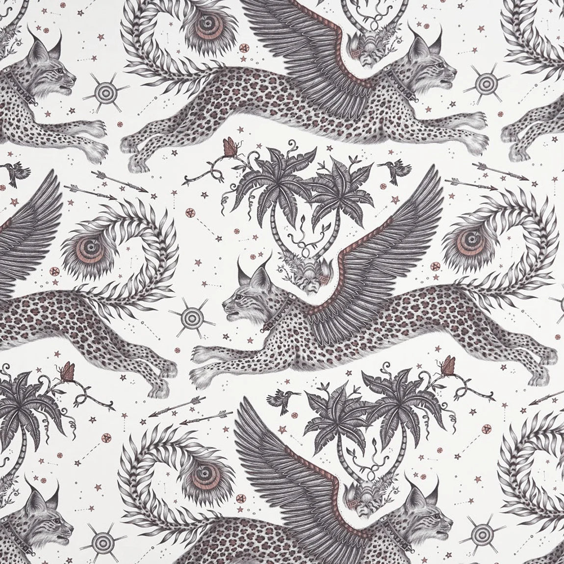 Lynx Cotton Satin Fabric - Gray - Emma J Shipley