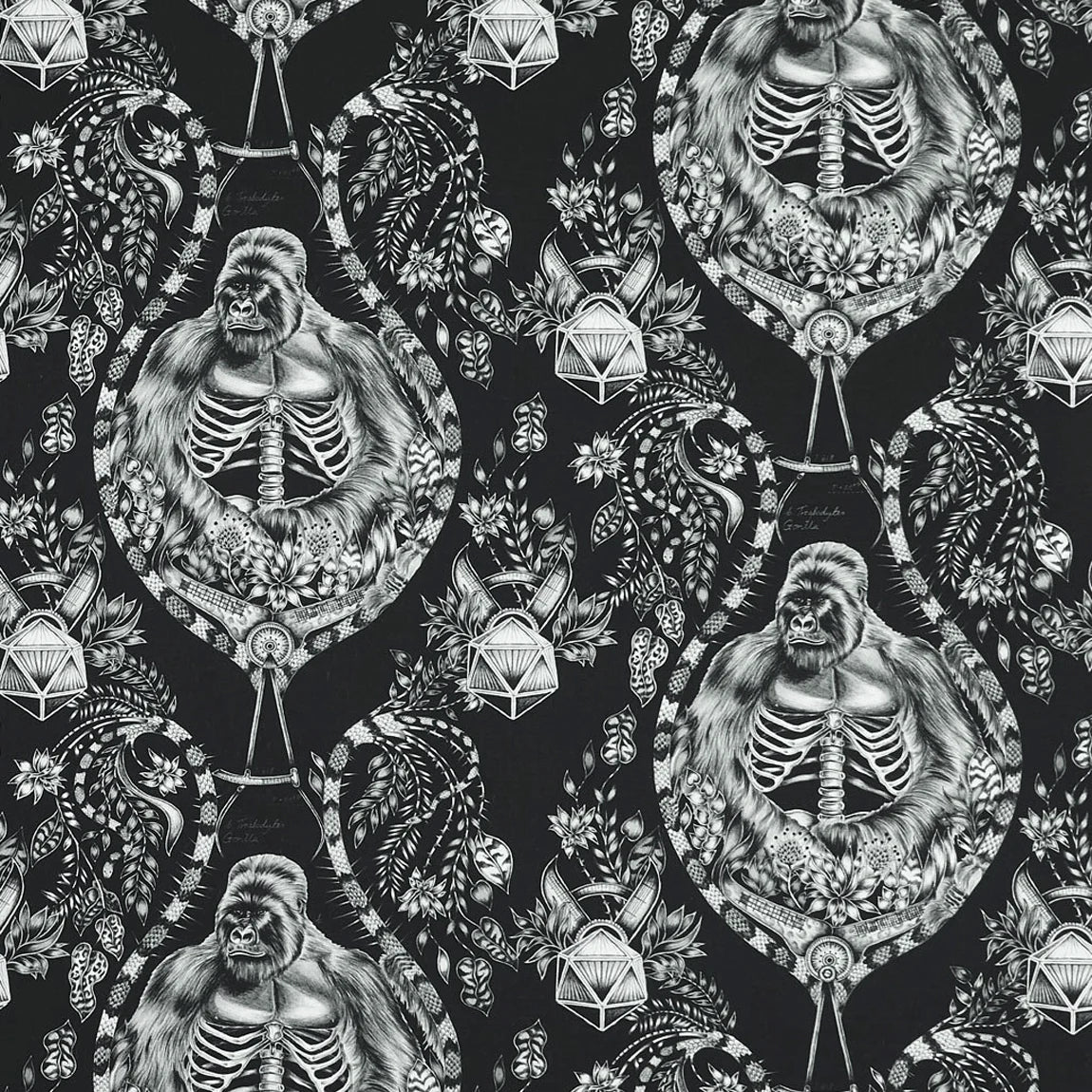 Silverback Cotton Satin Fabric - Black - Emma J Shipley