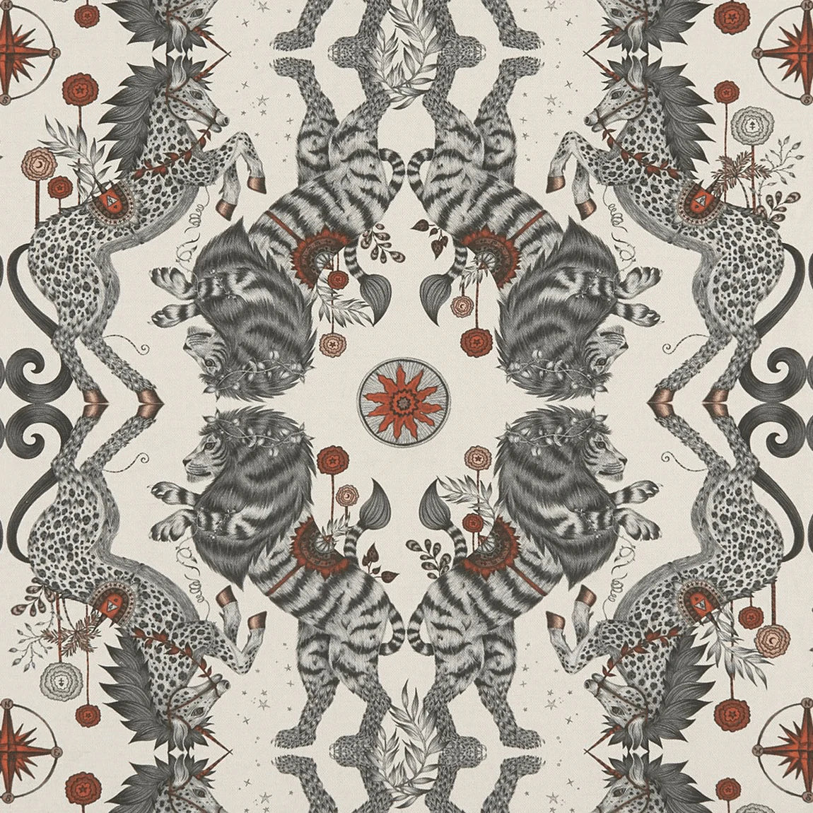 Caspian Linen Fabric - Gray - Emma J Shipley