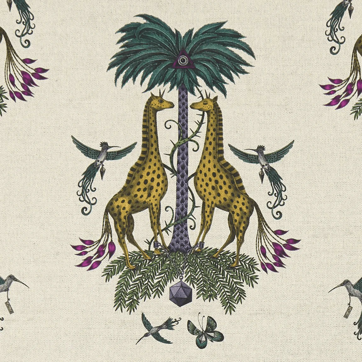 Creatura Linen Fabric - Green - Emma J Shipley