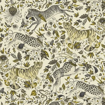 Protea Linen Fabric - Green - Emma J Shipley