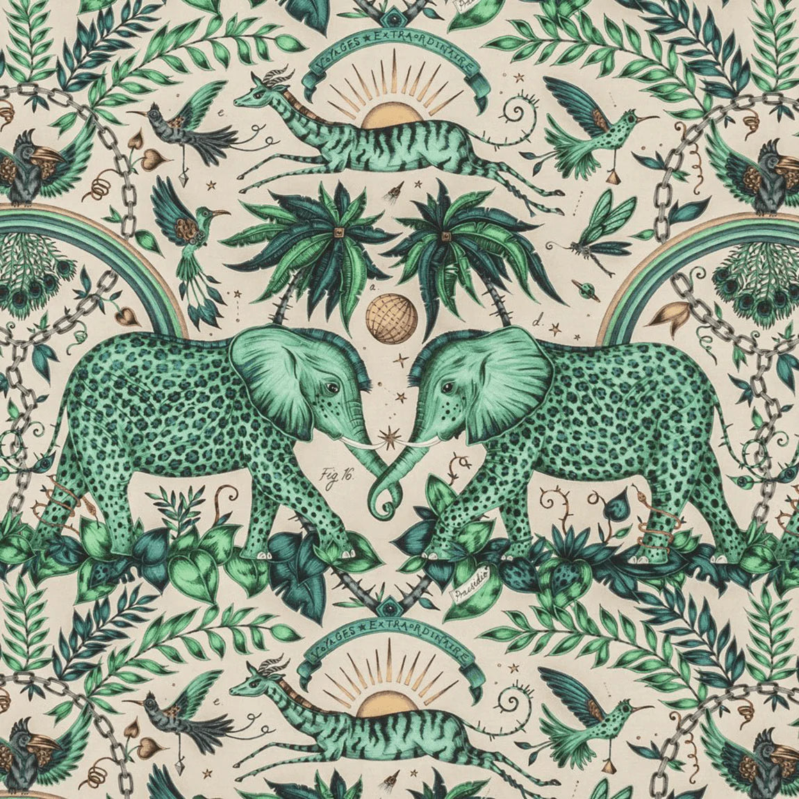 Zambezi Linen Fabric - Green - Emma J Shipley