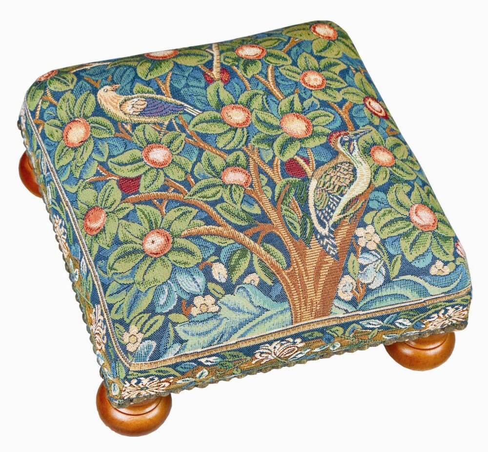 Woodpecker Tapestry Footstool