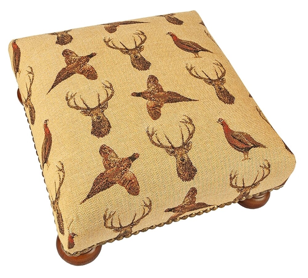 Highland Beige Tapestry Footstool