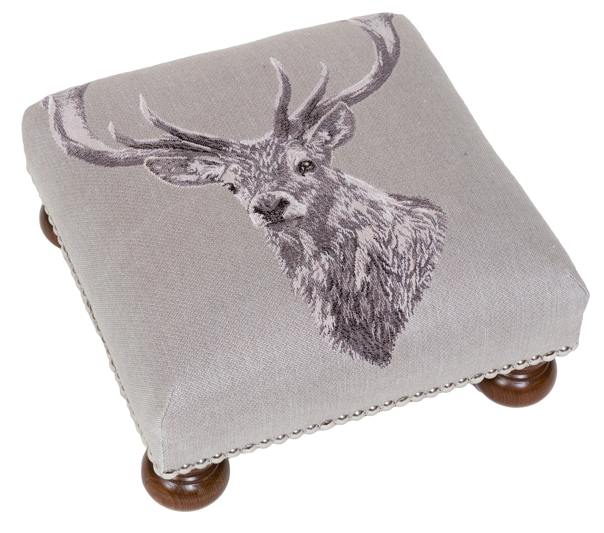 Stag Country Linen Tapestry Footstool