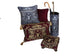 Regal Stag Red Tapestry Room Footstool
