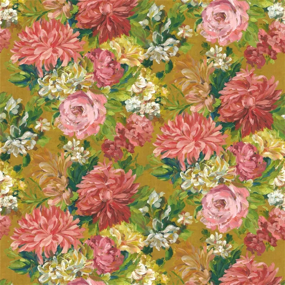 Fleurs D Artistes Terracotta Fabric