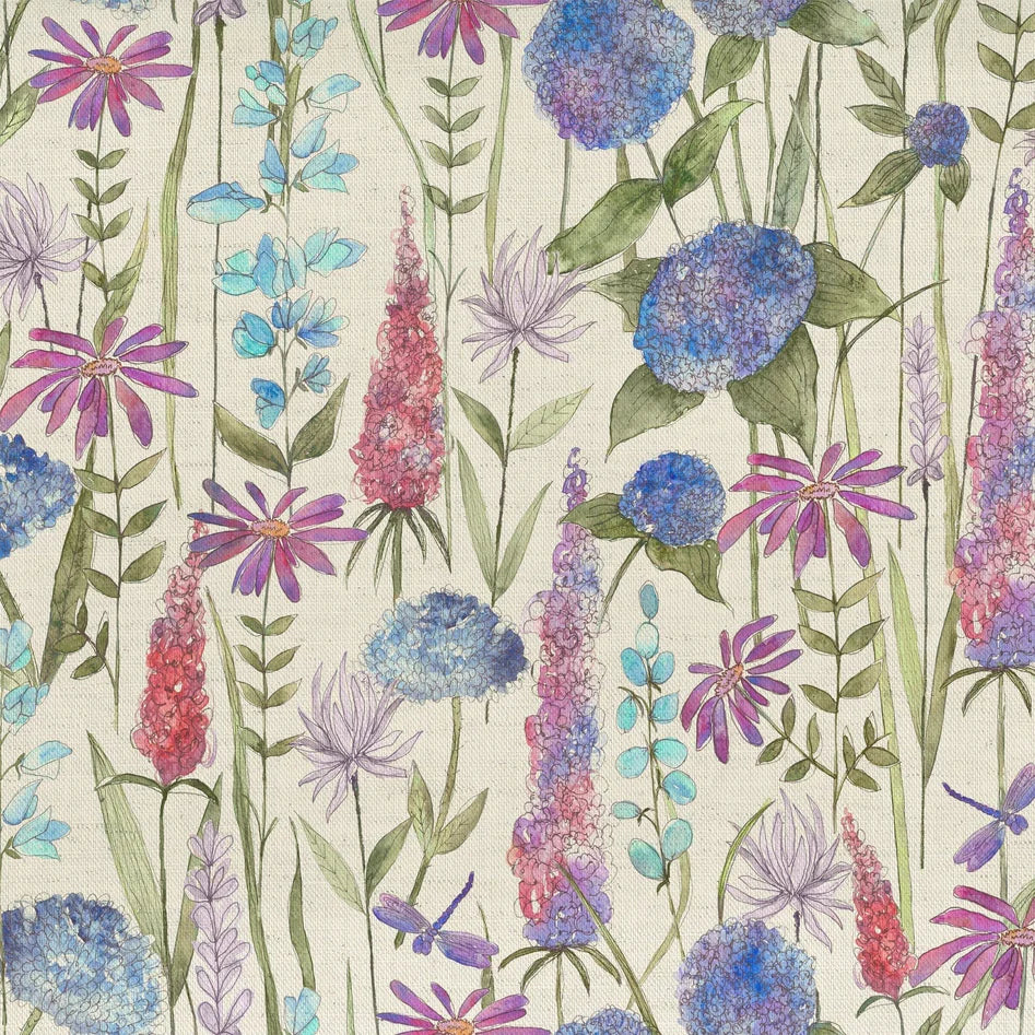 Florabunda Bluebell Ecru Ann Fabric