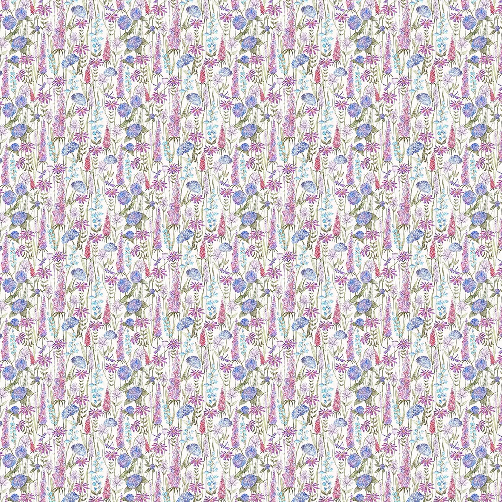 Florabunda Bluebell Ecru Lomond Pima Lawn Cotton - Dress Fabric