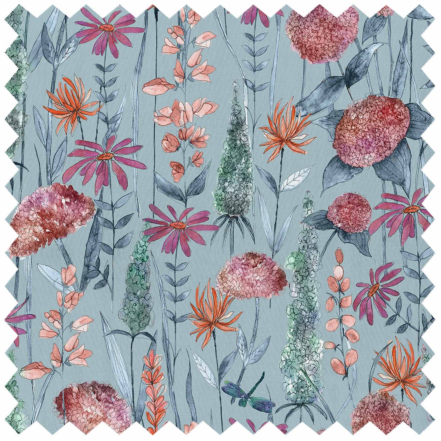 Florabunda Cornflower Lomond Pima Lawn Cotton - Dress Fabric