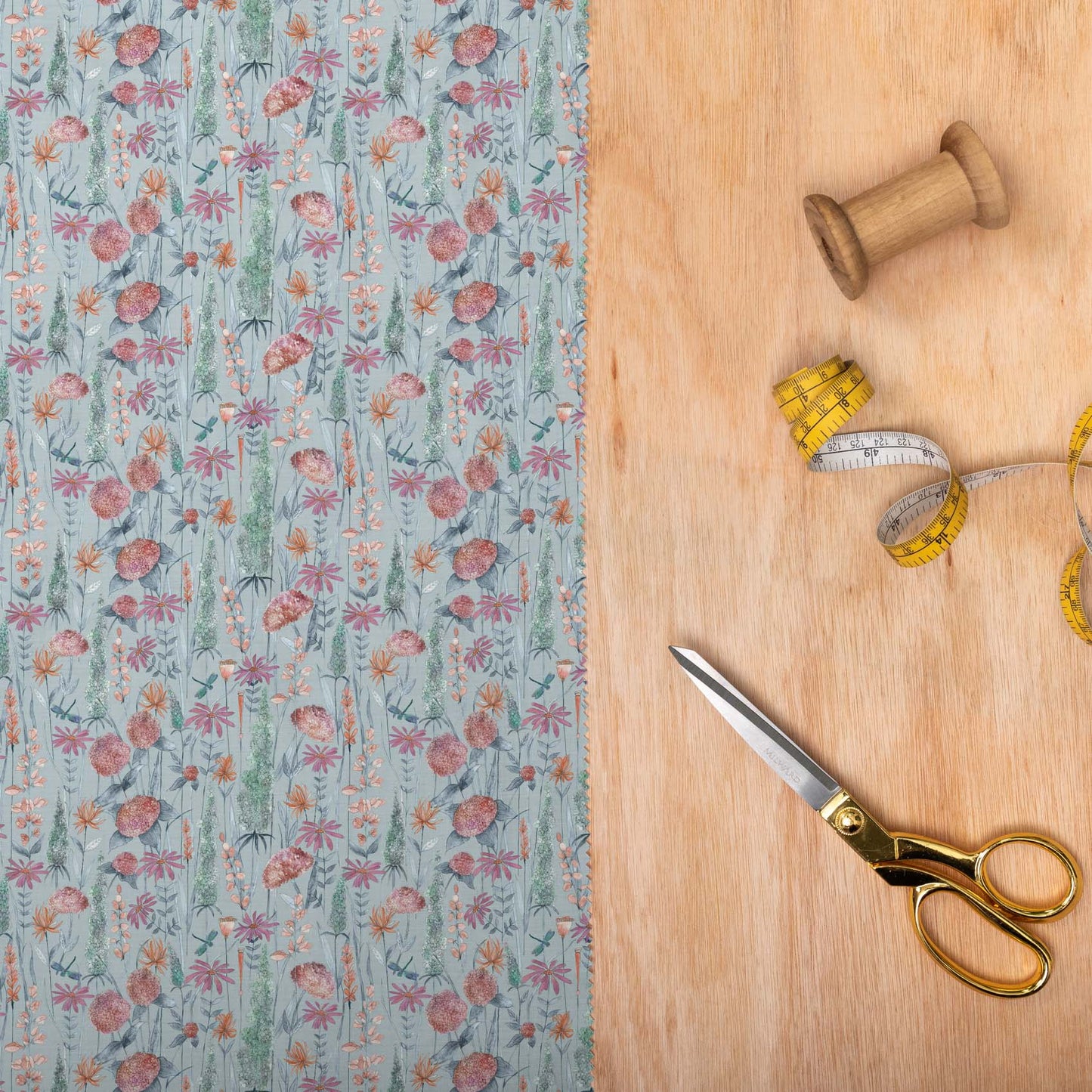 Florabunda Cornflower Lomond Pima Lawn Cotton - Dress Fabric