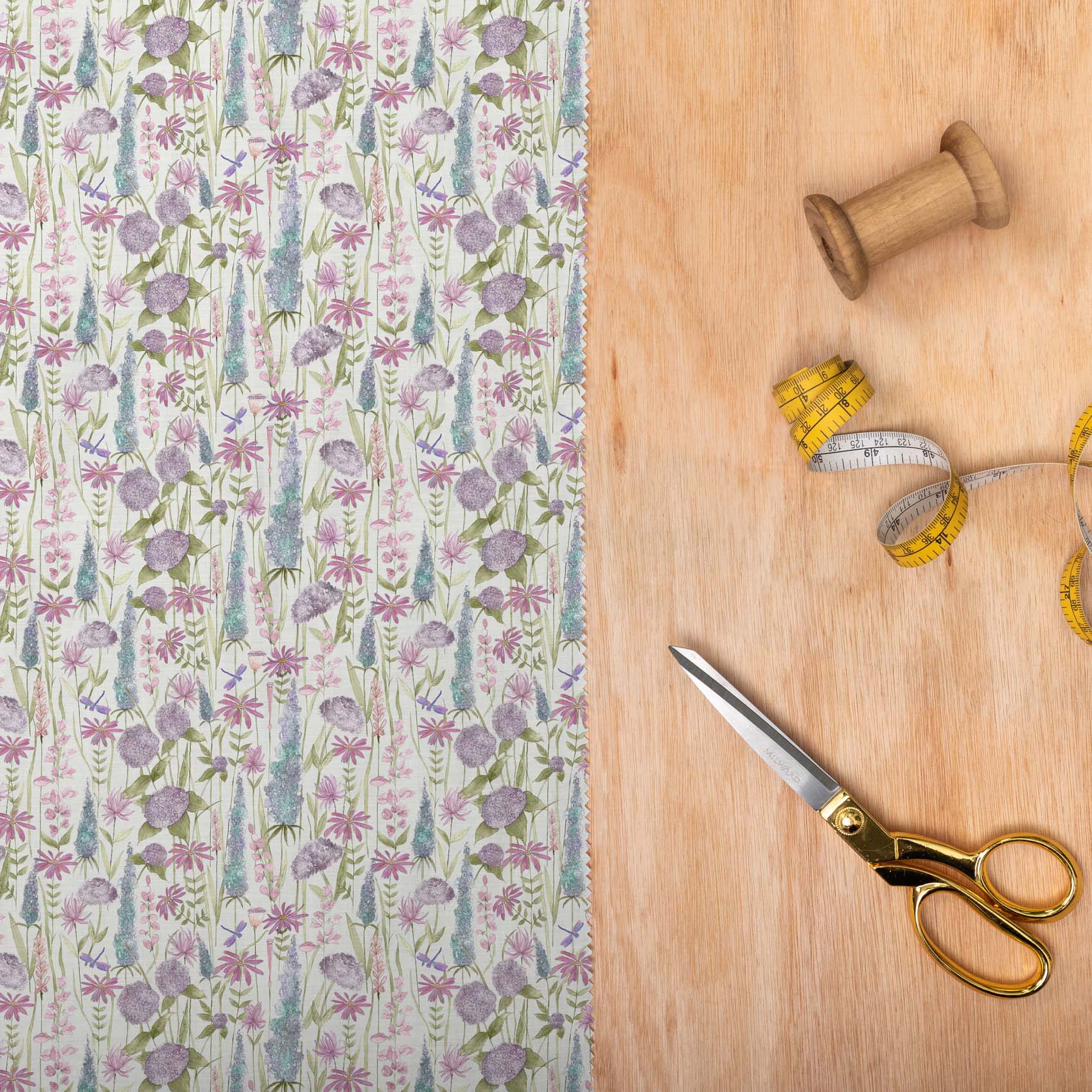 Florabunda Verde Linen Lomond Pima Lawn Cotton - Dress Fabric